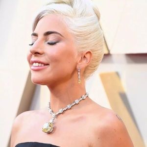 Citrine Yellow Crystal Silver Long Dangle Square Drop Earring Women Famous Lux